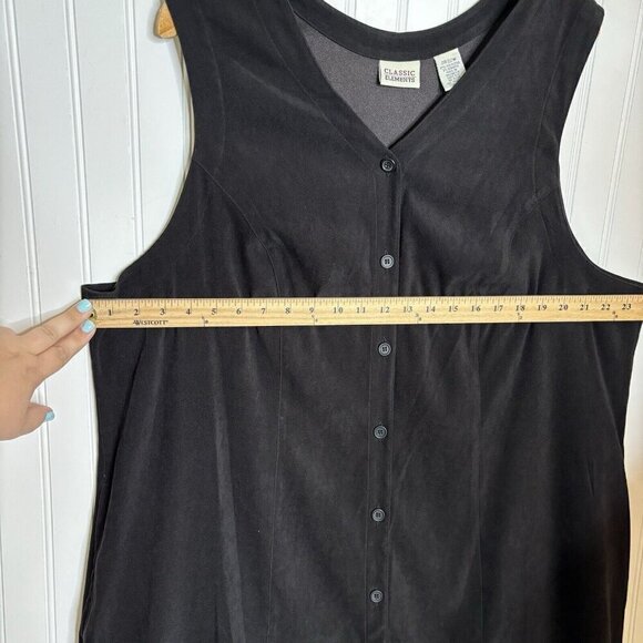 Classic Elements Womens 20/22 Maxi Dress Y2K Black Ultra Suede Jumper Sleeveless - Picture 8 of 11